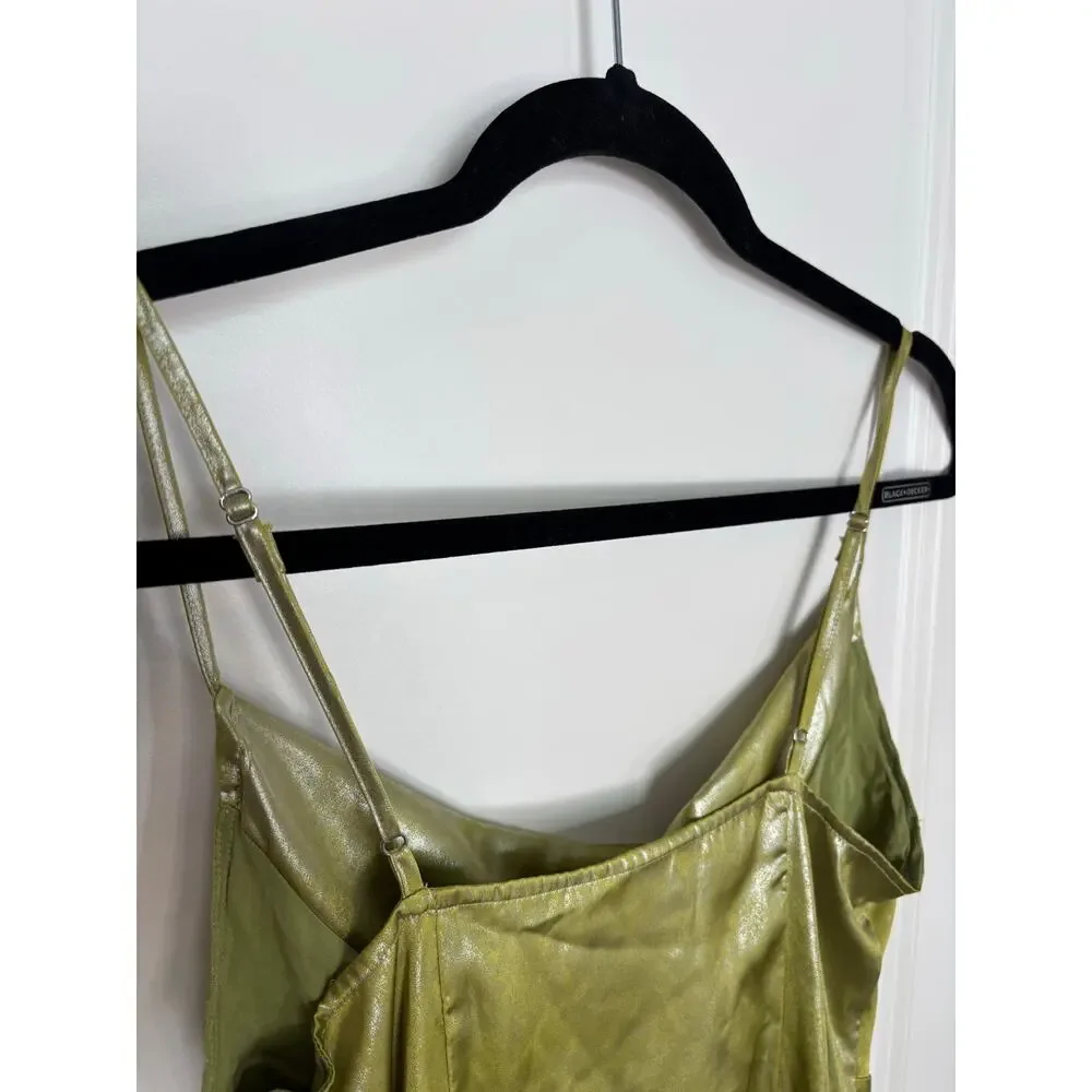 Urban Outfitters Shiny Satin Asymmetrical Mallory Mini Dress Size Small - Picture 9 of 9